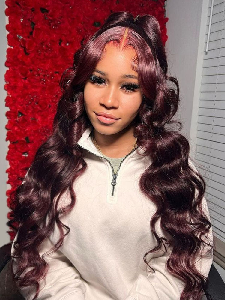99J Pre-styled Half Up Half Down 13*4 Lace Frontal Wig Ready To Go