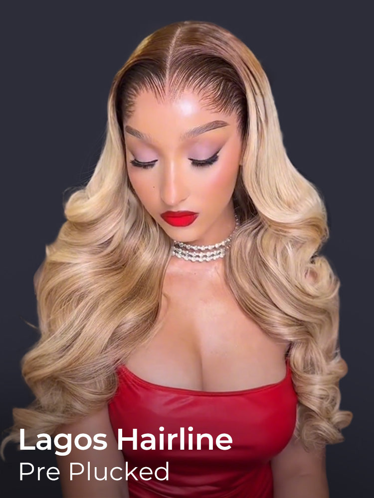 Ombre Blonde Lagos Hairline Loose Body Wave 13x6 Lace Frontal Wig