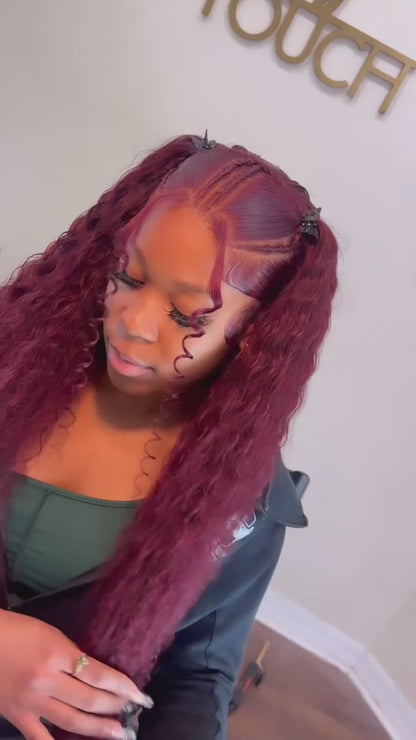 Curly #99J / Burgundy 13x6 HD Lace Wig