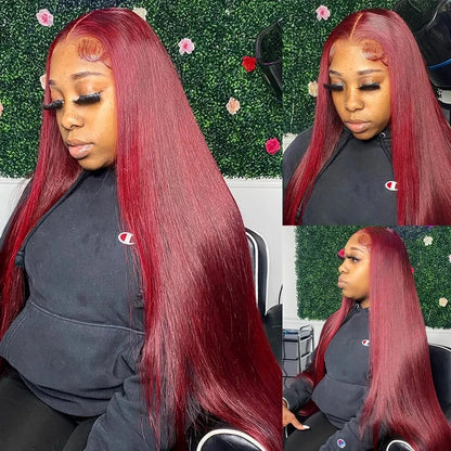 Straight #99J / Burgundy Full Lace Front Wig