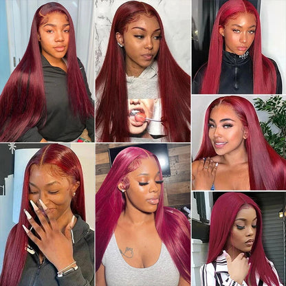 Straight #99J / Burgundy Full Lace Front Wig