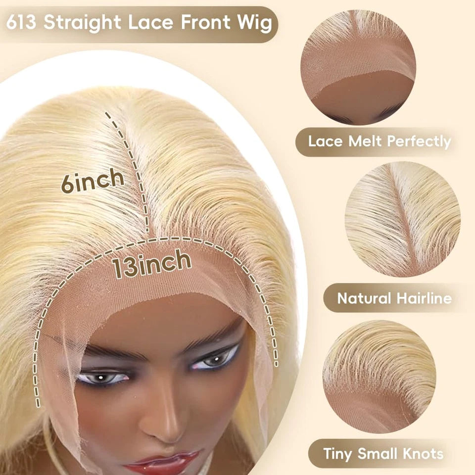Straight #613 / Blonde Full Lace Front Wig