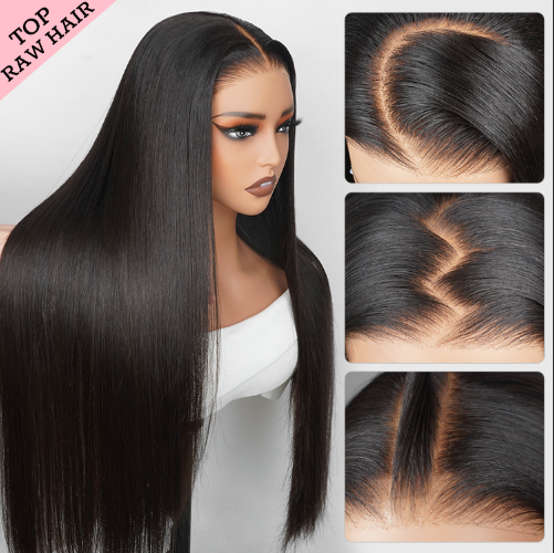 12A Raw Hair Salon Quality HD Lace Closure Wig Human Hair Straight Top Grade Salon Hair Wig 250 Density