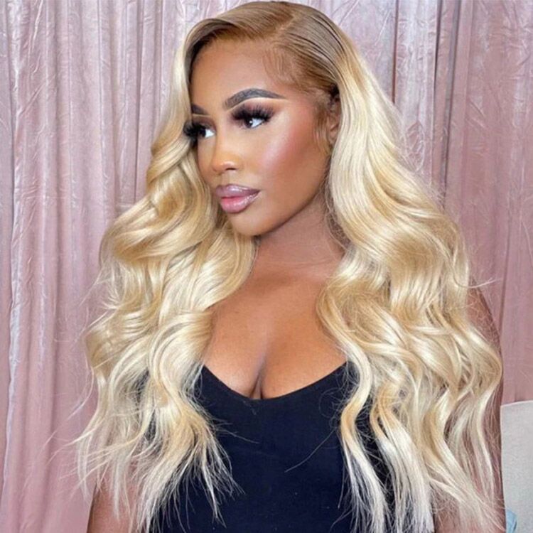 Ombre Color Wig #4/613 Body Wave Human Hair Lace Wig