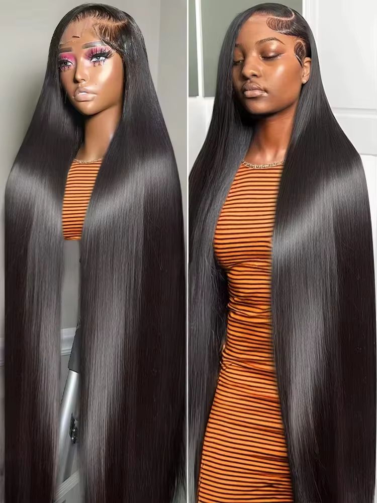 Long Straight Human Hair Wig | HD Lace Closure | 24-40 Inches & Glueless | Glemae