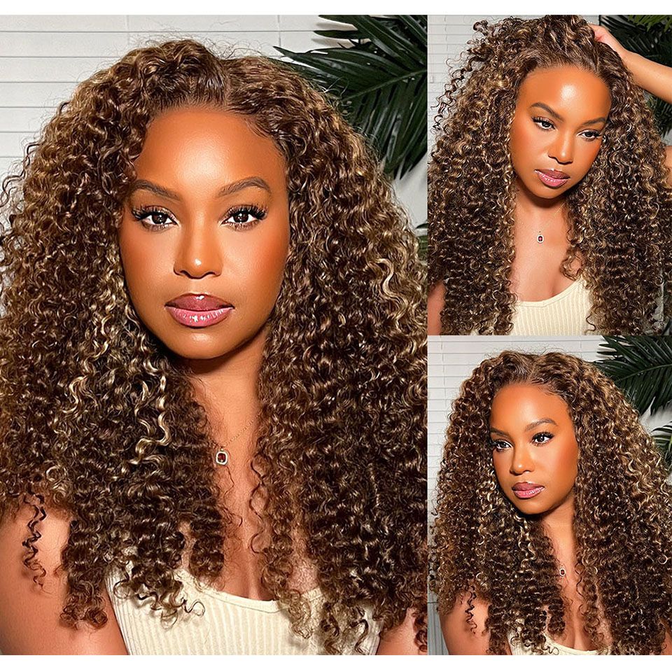 Skunk Stripe 13x4 Lace Front Wig - Wand Curly Human Hair with Pre-Plucked Hairline | Glemae