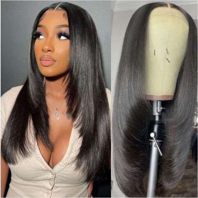 Lagos Hairline Kash Doll Layered Cut 6x8 Lace Wig - Ready to Go Wig in Natural Color | Glemae