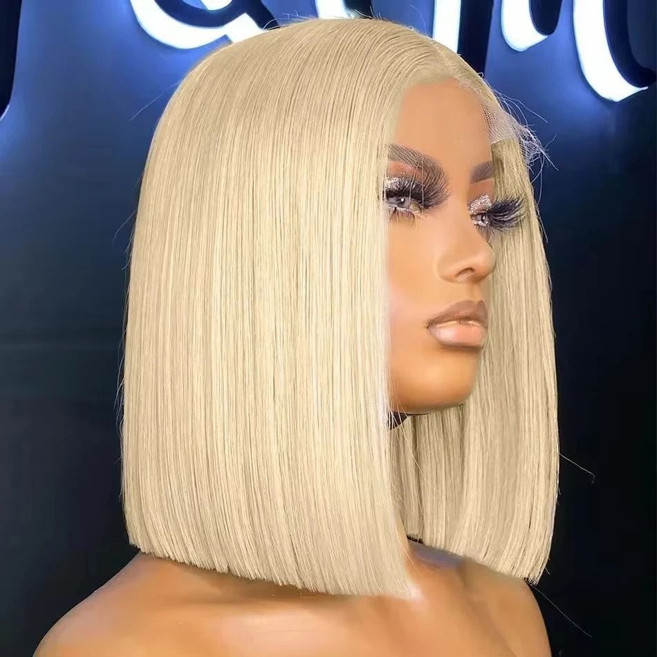 M Hairline Blonde Straight Bob Wig – 13x4 Lace Frontal, Natural Look | Glemae